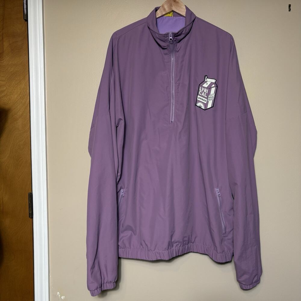Lyrical Lemonade Purple Windbreaker Jacket Half Zip Pullover Size XXL Streetwear